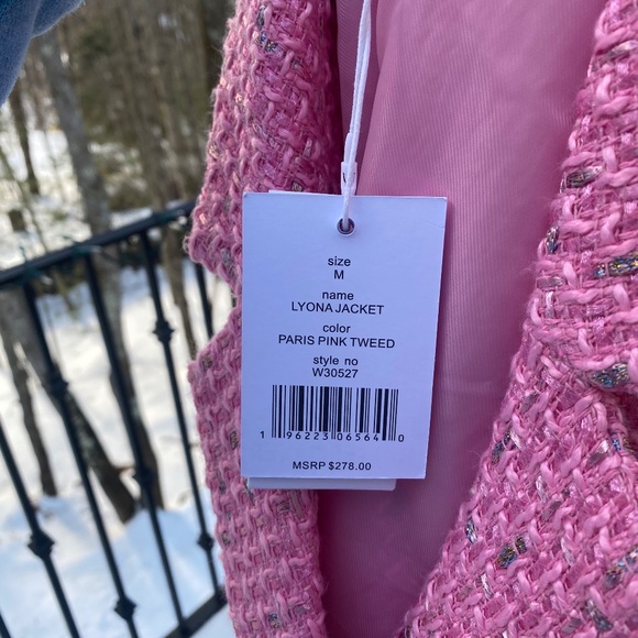 Walter Baker Paris Pink Tweed Lyona Jacket Sz M - Picture 6 of 7